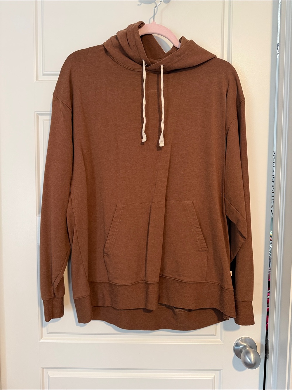 Men's Brown Pullover Hooded Sweatshirt